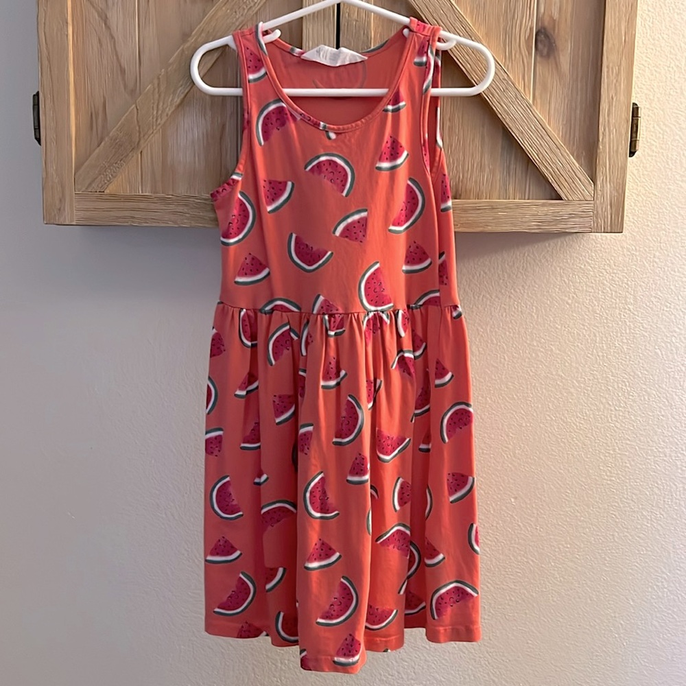 ⭐️3/$15 (6-8) H&M Smiling Watermelon Dress 100% Cotton Spring Summer